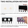 thumbnail image 3 of Cats Flowers Floral Purple Mail Holder Organizer Wall Mount with Shelf Key Holder Key Rack with 5 Key Hooks for Wall Decorative, 3 of 6