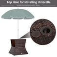 thumbnail image 3 of Outsunny Rattan Wicker Side Table with Umbrella Hole, 2 Tier Storage Shelf for All Weather for Outdoor, Patio, Garden, Backyard, Mixed Brown, 3 of 9