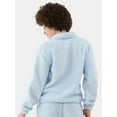 thumbnail image 3 of No Boundaries Half Zip Pullover and Shorts Plush Set, 2-Piece, Women's, 3 of 5