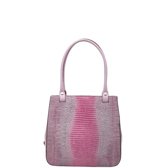 Pre-Owned Salvatore Ferragamo Tote Bag Shoulder Purple Embossed Leather Women's