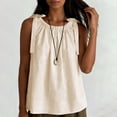 thumbnail image 6 of Jerdar Women's Tank Tops Business Casual Ruffle Trim Crew Neck Tie Shoulder Sleeveless Summer Shirts XL, 6 of 8