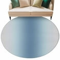 thumbnail image 2 of Light Blue Grey Ombre 8ft Round Rug, Modern Abstract Art Gradient Non-Skid Rubber Backing Large Area Rugs - Living Room Bedroom Home Office, Indoor Floor Mat Carpets Washable Rug, 2 of 9