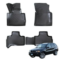 BMY MOTORS Car Floor Mats Liner Compatible for BMW X5 E53 2000-2006 | Front & 2nd Row Seat | Waterproof | All Weather | Durable, Black