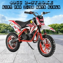 Seipouy 49cc Dirt Bike 2-Stroke Kids Dirt Bike Kids Motorcycle Dirt Bike for Kids Gas Power Motocross Off Road Mini Dirt Bike Pocket Motorbike Racing Max Speed 30KM/H with Front Rear Disc Brakes