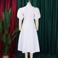 thumbnail image 6 of Dress For Women,Women's Bow Tie Neck Casual Midi Dress Loose Solid Shift Dress, 6 of 8