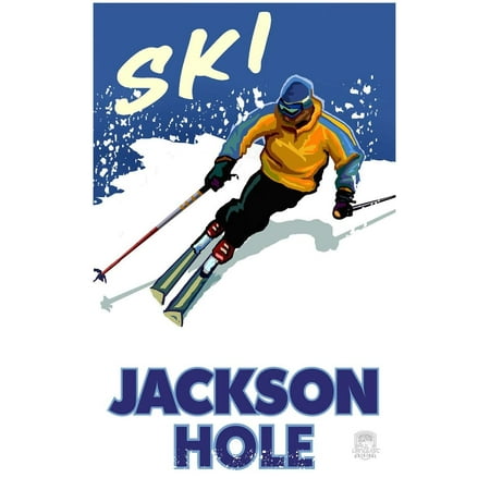 UPC 047906090087 product image for Jackson Hole Wyoming Downhill Modern Man Travel Art Print Poster by Paul A. Lanq | upcitemdb.com
