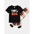 thumbnail image 2 of Conjuntos De Pijamas A Cuadros Con Estampado De Letras A Juego De La Familia De Halloween De PatPat (resistente Al Fuego), Ropa De Hombre Y Mujer Para Bebés Y Niños Para Actividades Familiares, 2 of 4