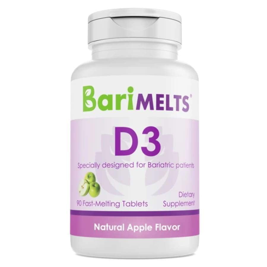 BariMelts D3, Dissolvable Bariatric Vitamins, Natural Apple Flavor, 90 Fast Melting Tablets