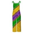 thumbnail image 3 of DDAPJ pyju Womens Mardi Gras Jumpsuits 2024 Carnival Themed Sequin Printed Bib Overalls Adjustable Straps Wide Leg Rompers Dressy Casual Parade Party Jumpsuit with Pockets on Clearance Multicolor M, 3 of 5