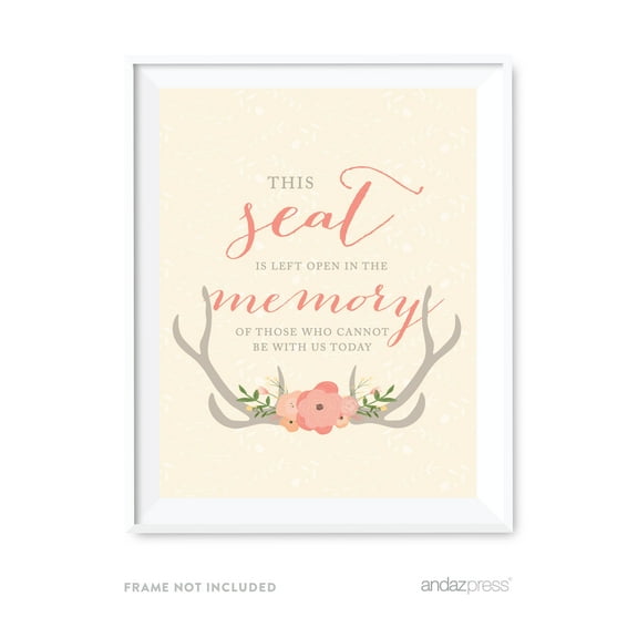 This Seat Is Left Open Memorial Woodland Deer Wedding Party Signs