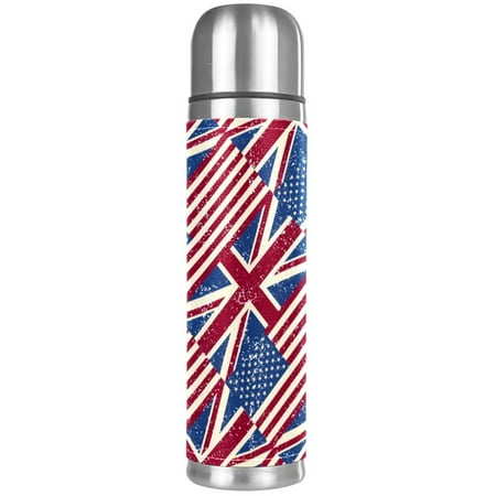 

Flag Pattern Premium Insulated Water Bottle - Water Mug with Food-Grade PP Vacuum Insulated Leak-proof BPA-Free