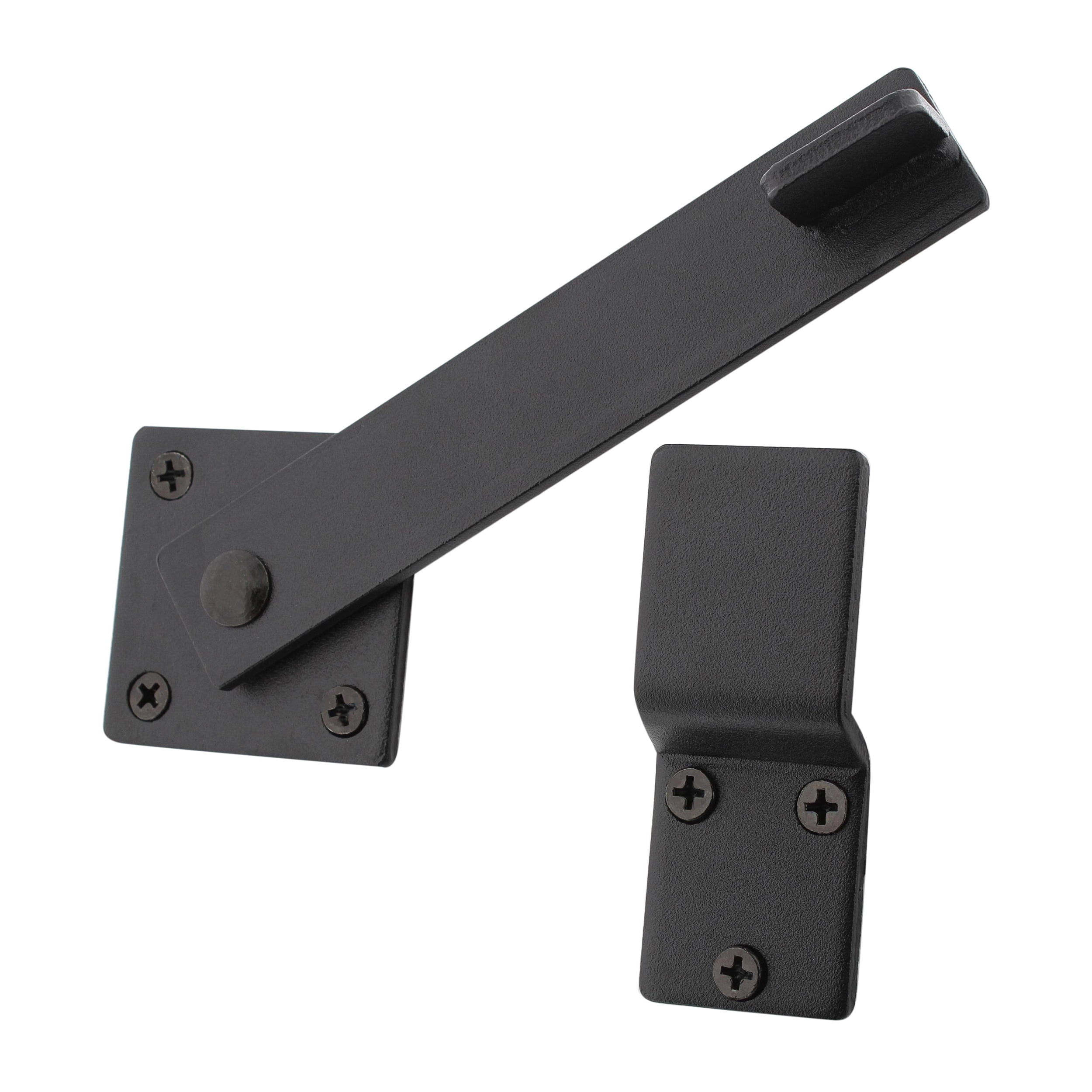 Rural365 Black Barn Door Latch Hook with Hardware - Safety Hook Lock for  Gate 