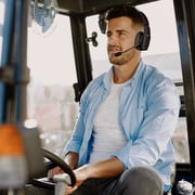 BlueParrott B450-XT Wireless Bluetooth Mono Headset with 96% Noise Cancellation Microphone & Padded Headband, Black