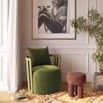 thumbnail image 2 of Paolo Green Upcycled Distressed Velvet Swivel Chair, 2 of 4