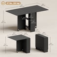 thumbnail image 3 of HOMCOM Folding Dining Table, Drop Leaf Table with 2-tier Shelves, 3 of 10