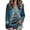Dark Blue, variant on EANJE Christmas Waffle Henley Neck Streetwear Top for Women,Drop Shoulder Long Sleeve Loose Fit Print Pullover Blouse Multicolor 2XL