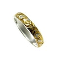 thumbnail image 2 of Yellow gold plated sterling silver 925 Hawaiian plumeria scroll 4mm band ring size 8, 2 of 3
