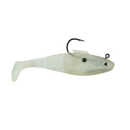 Egret E-VSH30-14-05 Vudu Shad White Pearl 3 Soft Plastic Fishing Swimbait Lure