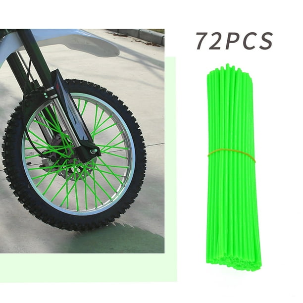 72 Fundas de Plástico para Radios de Rueda de Bicicleta y Motocicleta, 9,45 Pulgadas de Largo, 10 Colores, Fácil Instalación, Resistentes a La Intemperie.