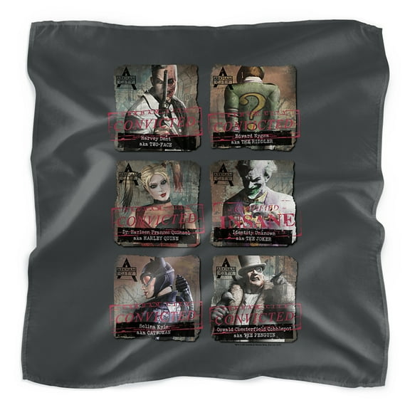 Batman: Arkham City Arkham Lineup Bandana (21 in x 21 in)