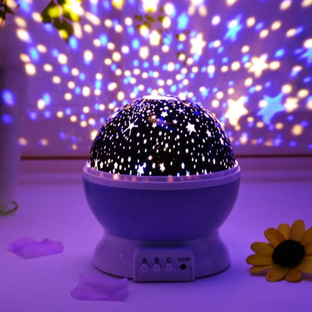Rotating LED Starry Sky Moon Projector Night Lamp Star Light Cosmos Kids
