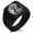 Black, variant on Stainless Steel Tree of Life Yin Yang Geometric Pattern Biker Style Polished Ring