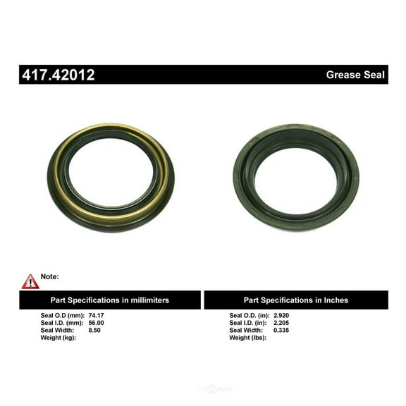 Centric 417.42012 Centric Premium Axle Shaft, Hub & Wheel Seals Fits select: 1998-2004 NISSAN FRONTIER, 2000-2004 NISSAN XTERRA
