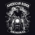 thumbnail image 3 of Tee Hunt Original American Rider T-Shirt Skull Face Route 66 Biker MC Mens Shirt, 3 of 5