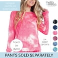thumbnail image 3 of Hello Mello Dyes The Limit Lounge Long Sleeve Pajama Top, Coral Medium/Large (Women's), 3 of 9