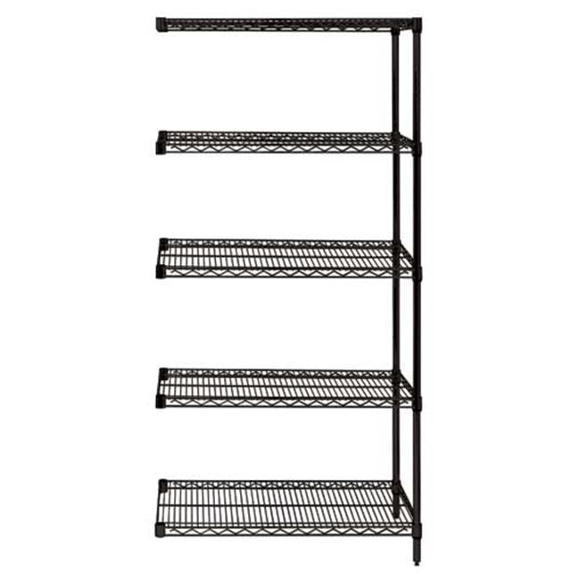 Trousse d'Extension à 5 Tablettes Noire - 18 x 48 x 63 Po