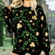 thumbnail image 2 of Crew Cuello Sudadera de Manga Larga de las Mujeres de San Patricio Día de Impresión Suéter, San Patricio Día Festivo Shamrock Top, 2 of 7