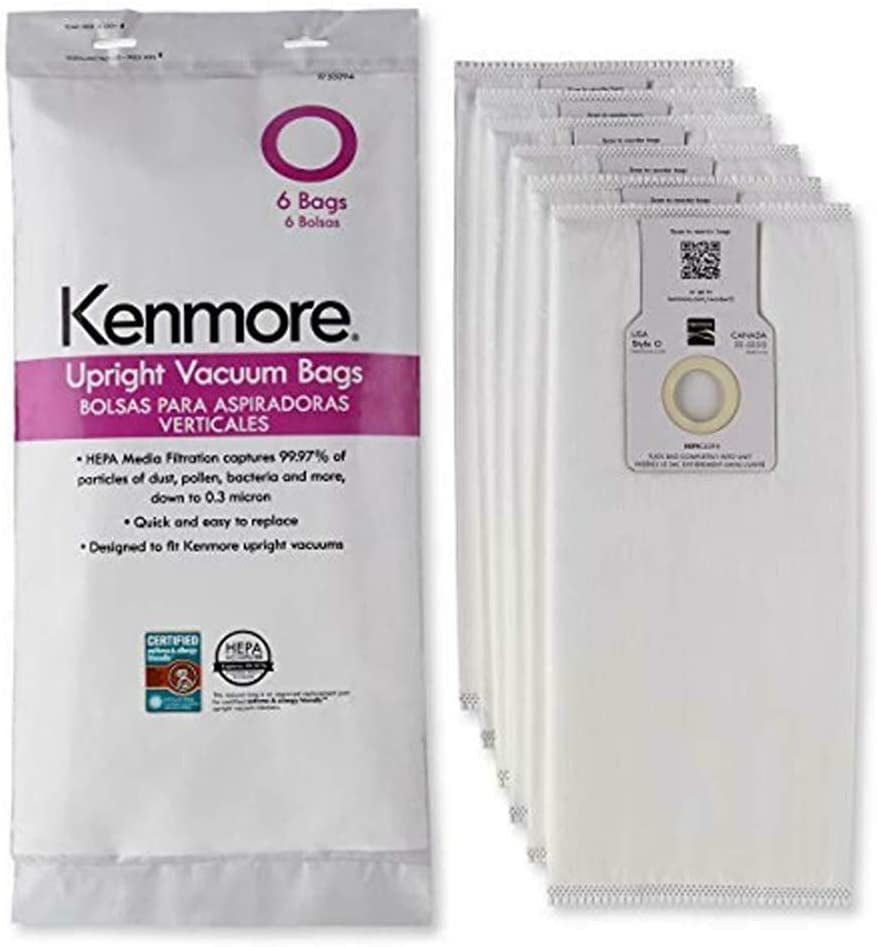 Details about   Kenmore 53294 Type O Vacuum Bags HEPA for Upright Vacuums Style 6 Pack pk NEW 