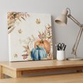 thumbnail image 4 of Ships Next Day Canvas Wall Art 8"x8",Orange Blue Pumpkin Fall Wood Framed Canvas Print Painting,Thanksgiving Wheat Botanical Vintage Ready to Hang Picture Wall Decor for Bathroom Nursery Kitchen, 4 of 9