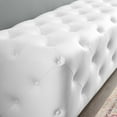 thumbnail image 6 of Modway Amour 72" Tufted Button Entryway Faux Leather Bench in White, 6 of 7