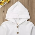 thumbnail image 3 of Inafnt Baby Girl Boy Knitted Cotton Coats Knit Sweaters Cardigan Tops Warm Fall Clothes Solid Long Sleeve Hooded Jackets 0-24M, 3 of 4
