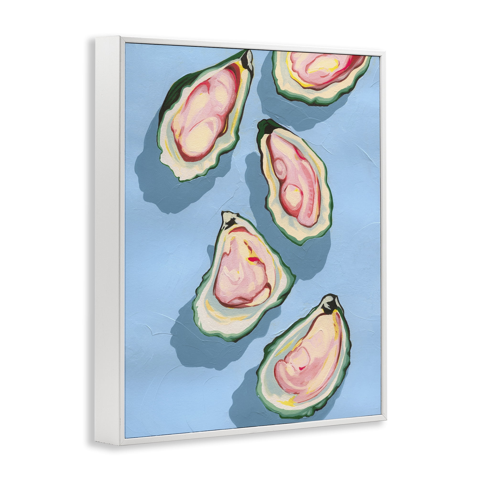 Stupell Industries Summer Beach Oysters Animals & Insects Painting White Framed Art Print Wall Art, 11 x 14