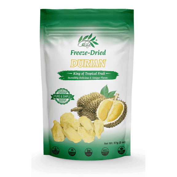 CHAVI Freeze-Dried Durian - 2 Oz - Healthy- Family Supersnacks - No Added Sugars or Preservatives - Non-GMO, Vegan, Gluten-Free