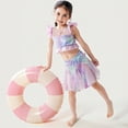thumbnail image 1 of MuXiKeJi Clothes Girls Swimsuit 2 Piece Tankini Criss Cross Ruched Print Girls Bathing Suit 7-16 Years, 1 of 7