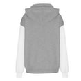 thumbnail image 7 of Womens Hoodies Oversized Sweatshirts Pullover Fleece Lined Drop Shoulder Long Sleeve Hooded Sweaters Fashion Drawstring Colorblock Tunics Hoodie Sweatshirt Juniors Girls Y2K Clothes with Pocket, 7 of 7