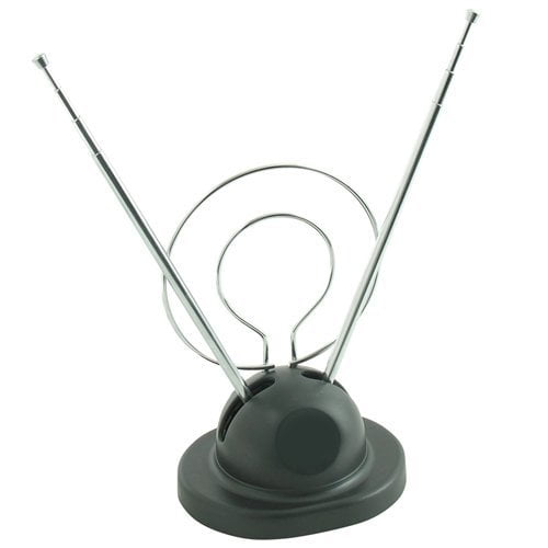Rotating Antenna Indoor Rabbit Ear for Color TV UHF VHF HDTV 3ft Cable Universal 