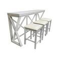 thumbnail image 3 of Pemberly Row Modern / Contemporary Wood Flip Top Bar Table in White, 3 of 4