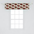 thumbnail image 2 of Ambesonne Strawberry Window Valance, Hand Drawn Fruits, 54" X 12", Dark Coral Yellow Green, 2 of 3