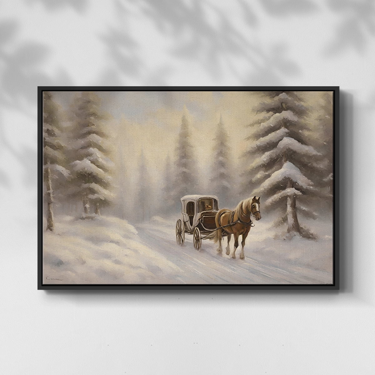 Vintage Landscape-CLXXI By Wexford Home Framed in Black Wood Gallery Wrapped Canvas 27 in. x 41 in.