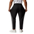 thumbnail image 6 of Men's Track Pants Joggers Athletic Drawstring Waist Elastic Quick Dry Running Gym Workout Trousers Striped Side Stripe Tapered Trousers Black L, 6 of 6