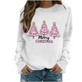 thumbnail image 6 of Christmas Sweatshirt for Women Tree Printed Crewneck Long Sleeve Pullover Tops White L, 6 of 6