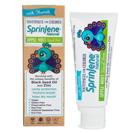 SprinJene Natural® Kids Cavity Protection Toothpaste - Apple-Mint 2 Pack Bundle