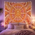 thumbnail image 2 of Human Like Face with Closed Eyes Expression Face, Serene Boho for Boho Decor Lovers, Desert Sunset Wall Art, Graduation Gift, Tapestry Wall Hanging for Bedroom and Dorm, 2 of 7
