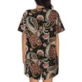thumbnail image 6 of Rateoe Paisley6 Pattern Women's Short-Sleeved Pajama Set - 2 Piece Soft and Lightweight Sleepwear Set-Small, 6 of 7