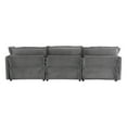 thumbnail image 3 of 112.6" Modern Sofa Modular Sofa Couch Upholstered Corduroy Sectional Sofa with Side Storage Pockets and Three Movable Ottomans for Living Room (Dark Grey), 3 of 12