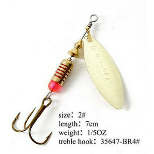 Outdoor River Lure Bait Replacement Fish Barbed Treble Spare Parts  Fisherman Hook Shining Sequin Wobbler Fishing Tackles Accessories Gold Type  2 